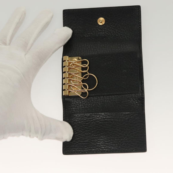 GUCCI GG Supreme GG Marmont Key Case PVC Beige Black 456118 0416 Auth 142046
