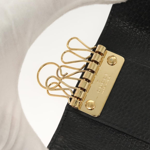 GUCCI GG Supreme GG Marmont Key Case PVC Beige Black 456118 0416 Auth 142046