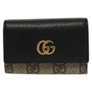 GUCCI GG Supreme GG Marmont Key Case PVC Beige Black 456118 0416 Auth 142046-13