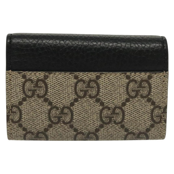 GUCCI GG Supreme GG Marmont Key Case PVC Beige Black 456118 0416 Auth 142046