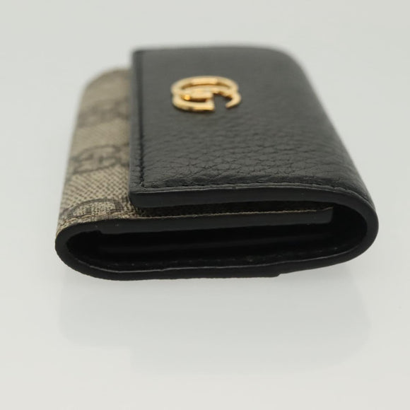 GUCCI GG Supreme GG Marmont Key Case PVC Beige Black 456118 0416 Auth 142046