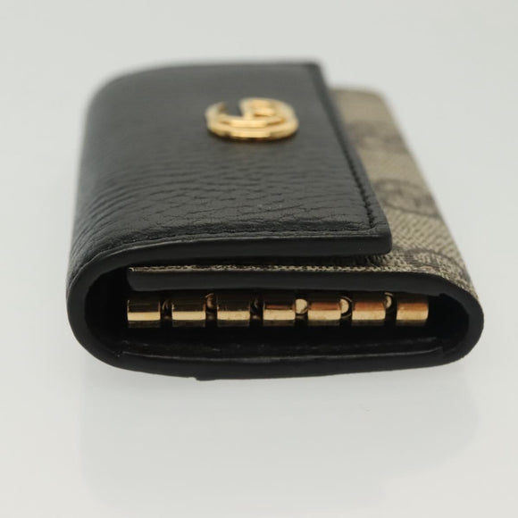 GUCCI GG Supreme GG Marmont Key Case PVC Beige Black 456118 0416 Auth 142046