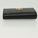 GUCCI GG Supreme GG Marmont Key Case PVC Beige Black 456118 0416 Auth 142046-5