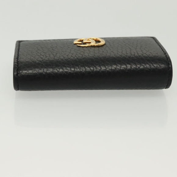 GUCCI GG Supreme GG Marmont Key Case PVC Beige Black 456118 0416 Auth 142046