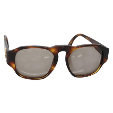 CHANEL COCO Mark Sunglasses Plastic Brown CC Auth 142047