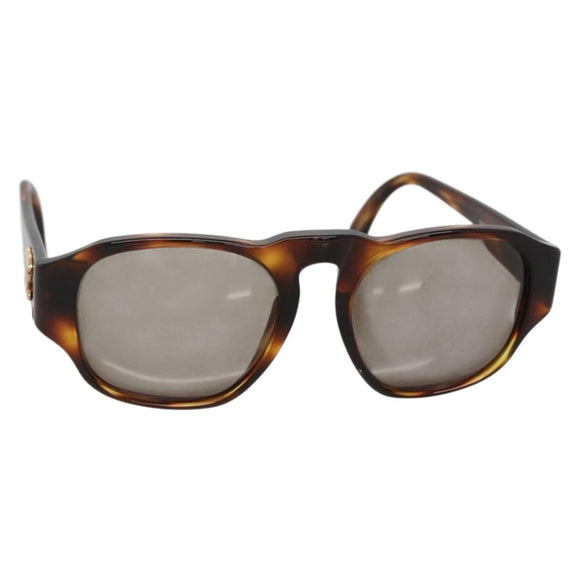 CHANEL COCO Mark Sunglasses Plastic Brown CC Auth 142047