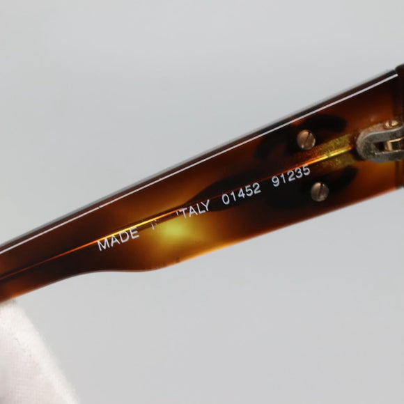 CHANEL COCO Mark Sunglasses Plastic Brown CC Auth 142047