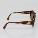 CHANEL COCO Mark Sunglasses Plastic Brown CC Auth 142047-4