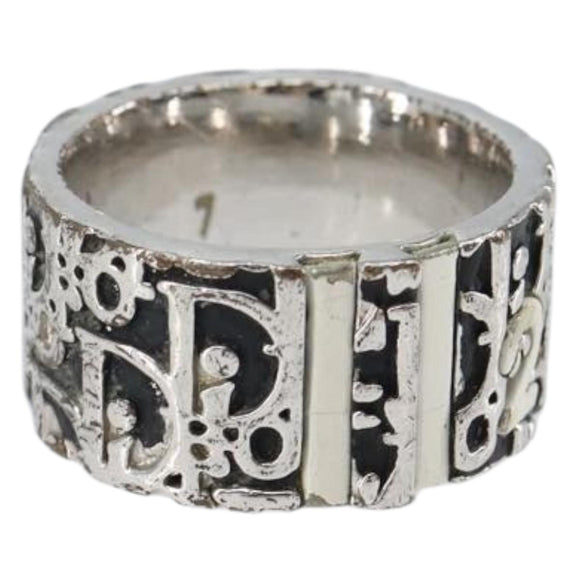 Christian Dior Trotter Ring metal Silver Auth 142048