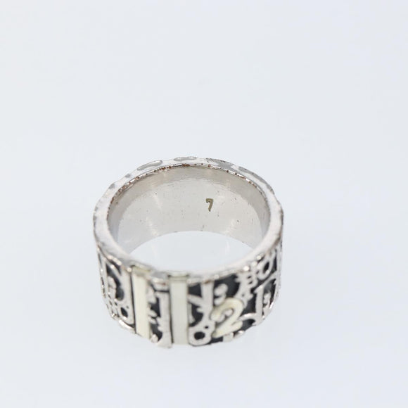 Christian Dior Trotter Ring metal Silver Auth 142048