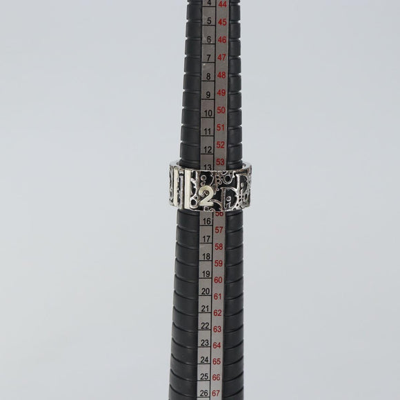 Christian Dior Trotter Ring metal Silver Auth 142048