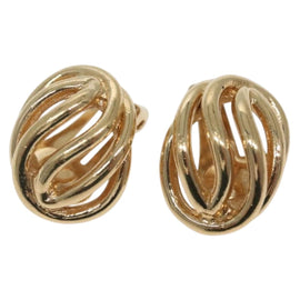 Christian Dior Earring Metal Gold Auth 142049