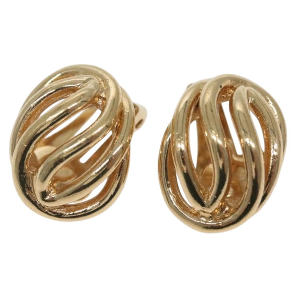 Christian Dior Earring Metal Gold Auth 142049