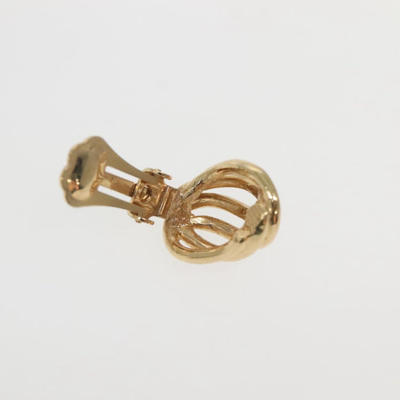 Christian Dior Earring Metal Gold Auth 142049