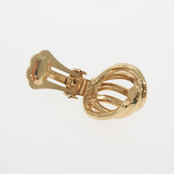 Christian Dior Earring Metal Gold Auth 142049