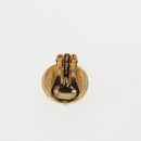 Christian Dior Earring Metal Gold Black Auth 142050-3
