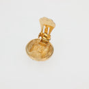 Christian Dior Earring Metal Gold Black Auth 142050-4