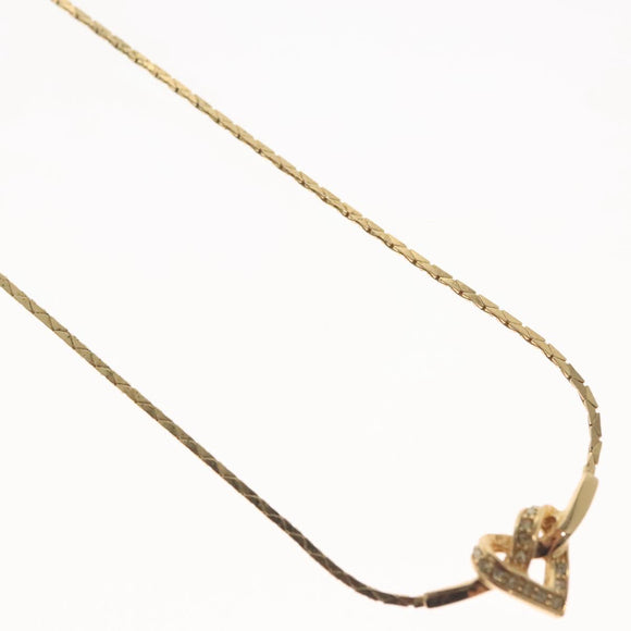 Christian Dior Necklace Metal Gold Tone Auth 142052