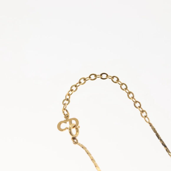 Christian Dior Necklace Metal Gold Tone Auth 142052