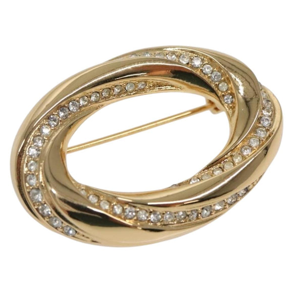 Christian Dior Brooch Metal Gold Auth 142053