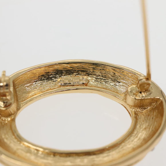 Christian Dior Brooch Metal Gold Auth 142053