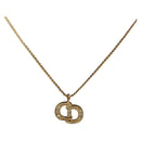 Christian Dior Necklace Metal Gold Tone Auth 142057-1
