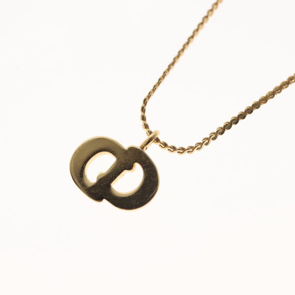 Christian Dior Necklace Metal Gold Tone Auth 142057