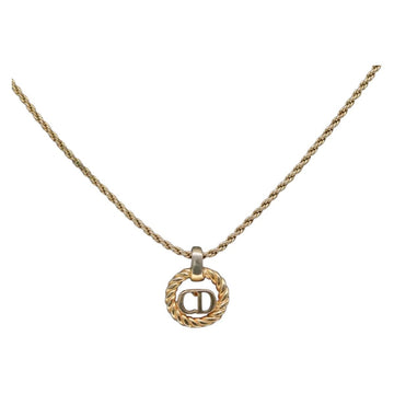 Christian Dior Necklace Metal Gold Tone Auth 142058
