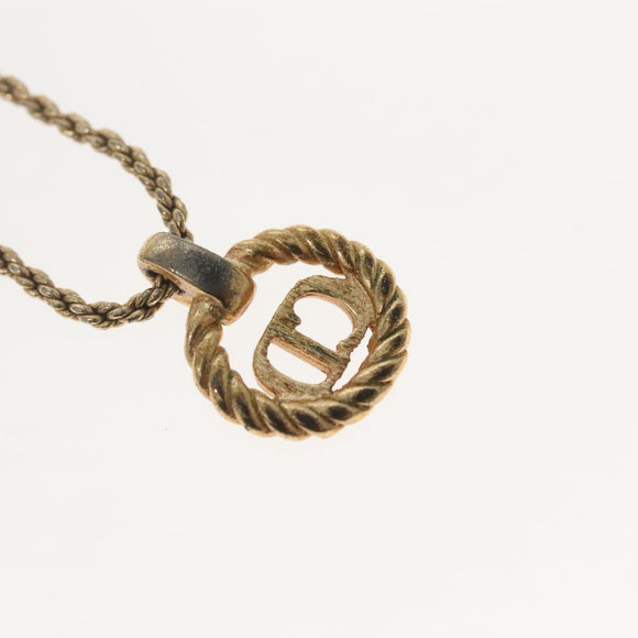 Christian Dior Necklace Metal Gold Tone Auth 142058