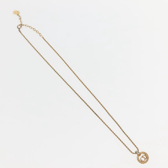 Christian Dior Necklace Metal Gold Tone Auth 142058