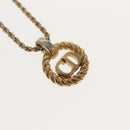 Christian Dior Necklace Metal Gold Tone Auth 142058-4