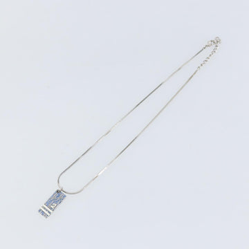 Christian Dior Trotter Necklace metal Silver Light Blue Auth 142063 - 0