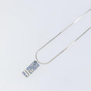 Christian Dior Trotter Necklace metal Silver Light Blue Auth 142063-4