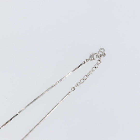 Christian Dior Trotter Necklace metal Silver Light Blue Auth 142063