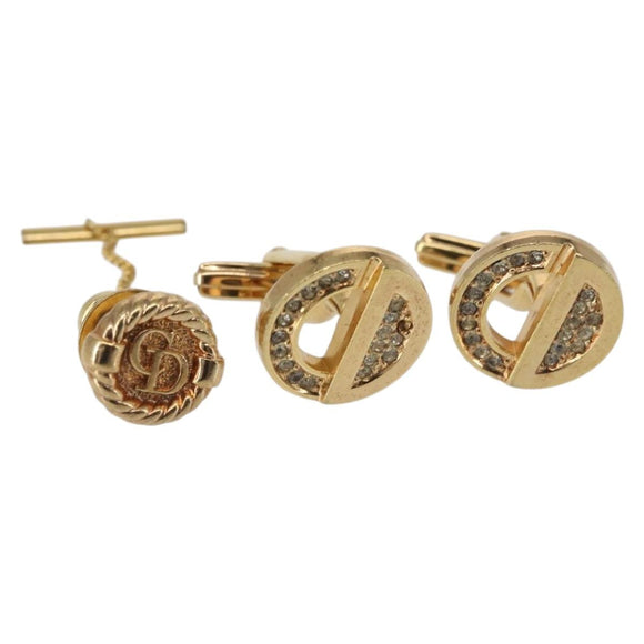 Christian Dior Cuffs & Tie Tack Pins metal Gold Auth 142069