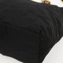 PRADA Chain Shoulder Bag Nylon Black Gold Auth 142072-9