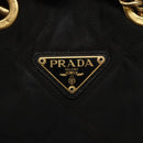 PRADA Chain Shoulder Bag Nylon Black Gold Auth 142072-17