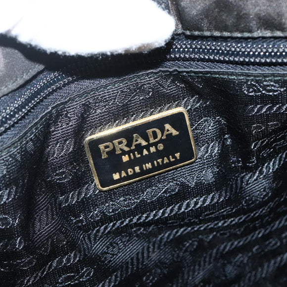 PRADA Chain Shoulder Bag Nylon Black Gold Auth 142072
