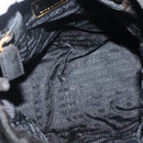 PRADA Chain Shoulder Bag Nylon Black Gold Auth 142072-10