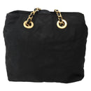 PRADA Chain Shoulder Bag Nylon Black Gold Auth 142072-2