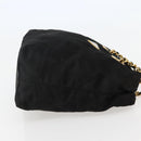 PRADA Chain Shoulder Bag Nylon Black Gold Auth 142072-4