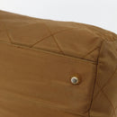 PRADA Chain Hand Bag Nylon Brown Gold Auth 142074-14