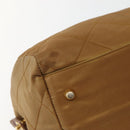 PRADA Chain Hand Bag Nylon Brown Gold Auth 142074-9
