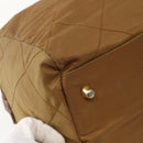 PRADA Chain Hand Bag Nylon Brown Gold Auth 142074-16