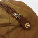 PRADA Chain Hand Bag Nylon Brown Gold Auth 142074-18