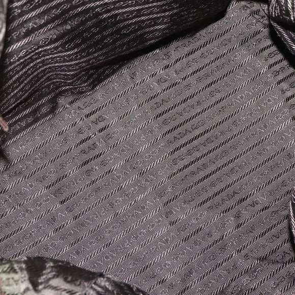 PRADA Chain Hand Bag Nylon Brown Gold Auth 142074