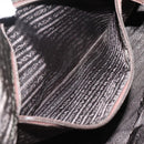 PRADA Chain Hand Bag Nylon Brown Gold Auth 142074-22