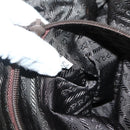 PRADA Chain Hand Bag Nylon Brown Gold Auth 142074-12