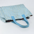 CHANEL New Travel Line Tote Bag Nylon Light Blue Silver CC Auth 142077-6