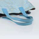 CHANEL New Travel Line Tote Bag Nylon Light Blue Silver CC Auth 142077-7